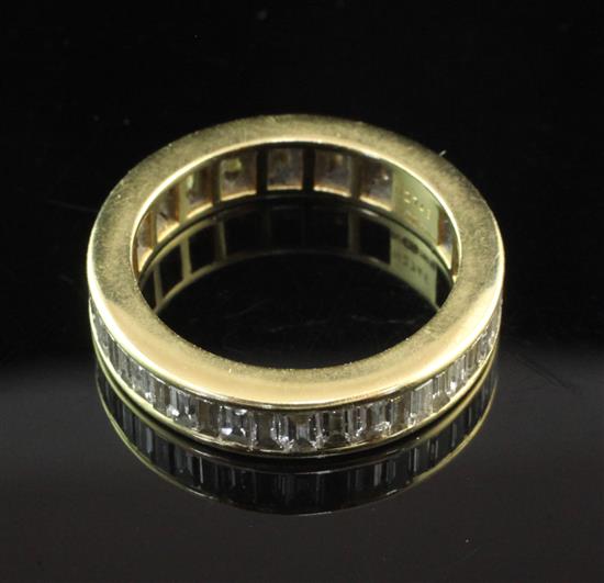 An 18ct gold and diamond full eternity ring, size K.